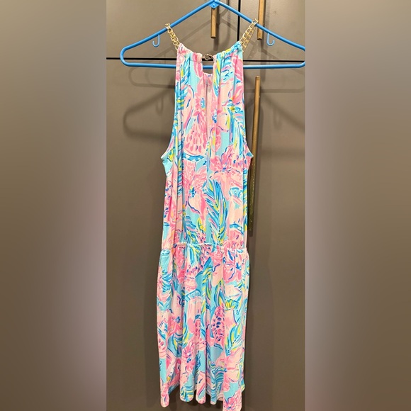 Lilly Pulitzer Bowen Skort Romper Blue Ibiza Gimme the Juice Womens Size S NWOT - Picture 4 of 5